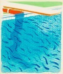 POOL MADE WITH PAPER AND BLUE INK FOR BOOK