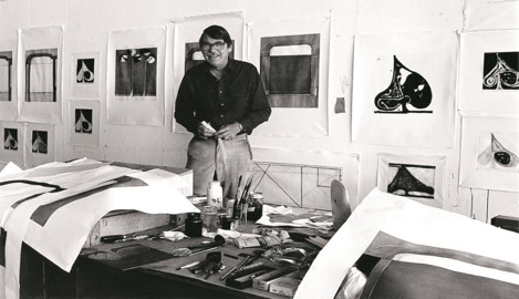 Richard Diebenkorn in the studio