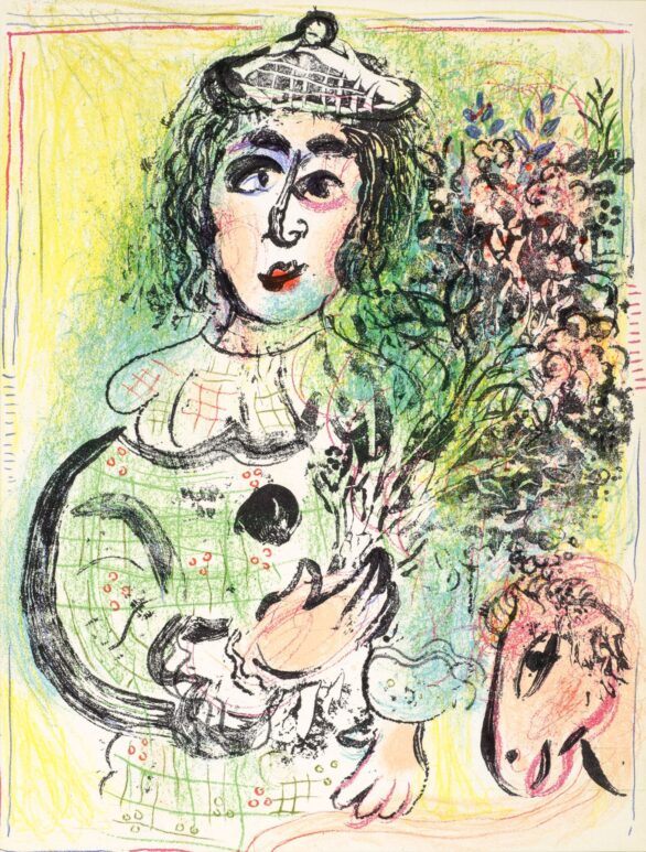 Marc Chagall lithograph LE CLOWN FLEURI