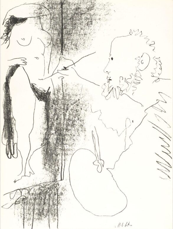 Pablo Picasso lithograph LE PEINTRE ET SON MODÉLE