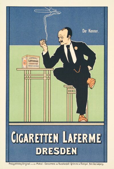 Fritz Rehm lithograph Cigaretten Laferme