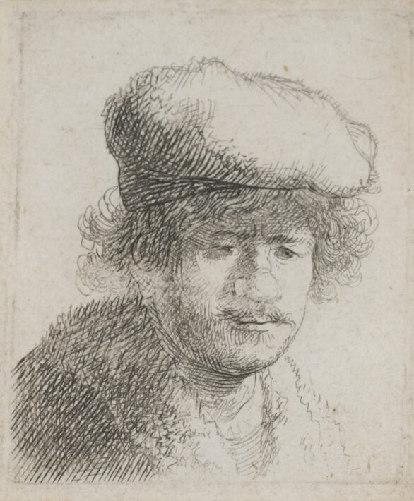 REMBRANDT WITH CAP PULLED FORWARD