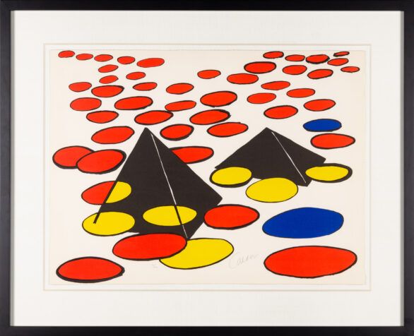 Alexander Calder lithograph "Black Pyramids" Framed