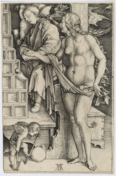 Albrecht Dürer The Dream of the Doctor (The Temptation of the Idler) engraving 1498