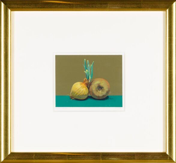 Kathleen Marshall painting Apple and Onion Framed