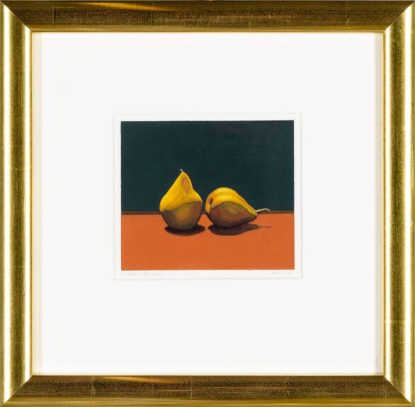 Kathleen Marshall painting Two Yellow Pears Framed