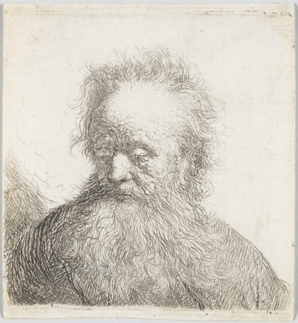 Rembrandt etching Old Man with a Flowing Beard: Bust
