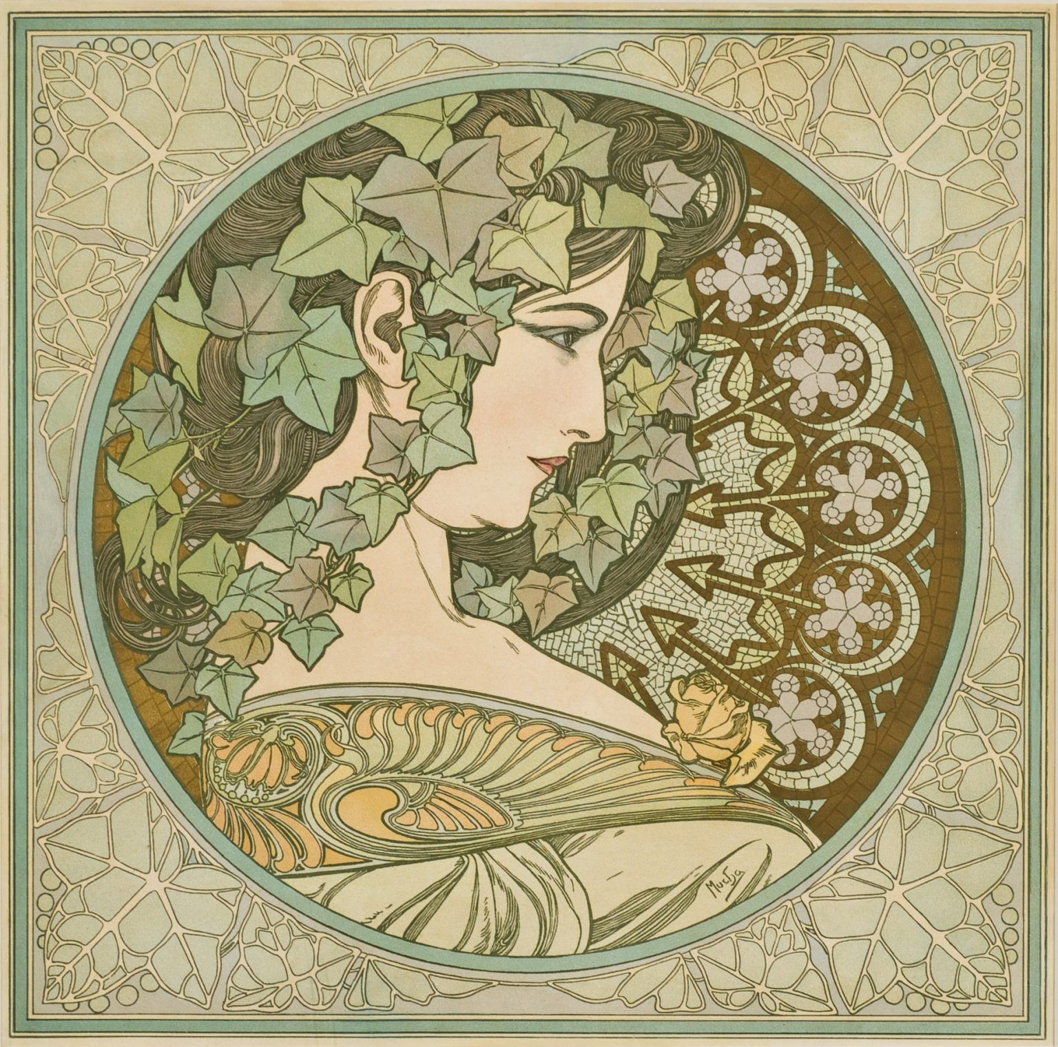 Alphonse Mucha lithograph: Le Lierre - Christopher Clark Fine Art