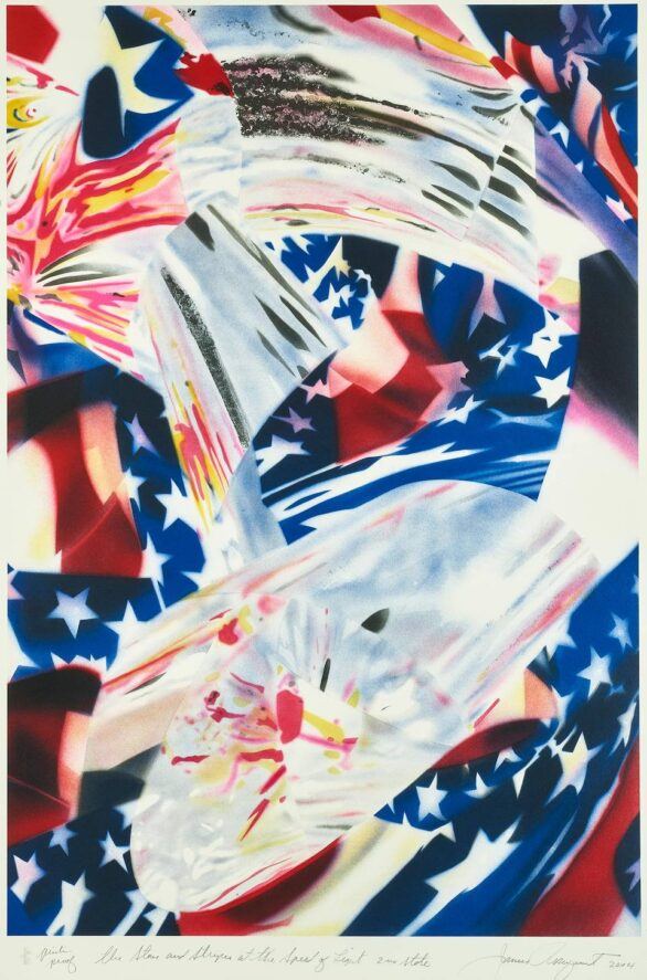 James Rosenquist lithograph The Stars and Stripes at the Speed of Light