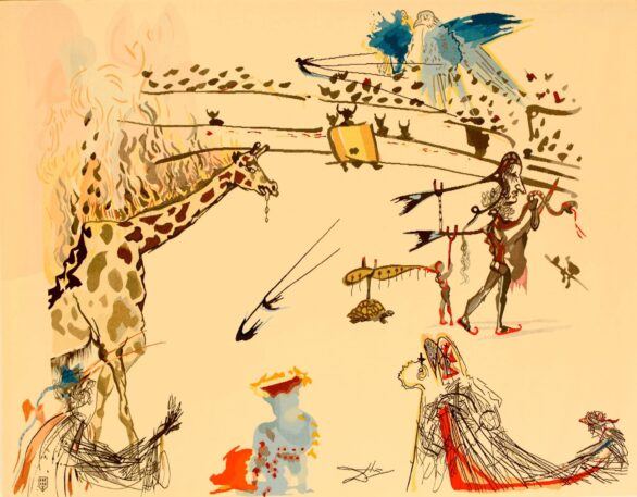 Salvador Dalí tapestry La Girafe en Feu