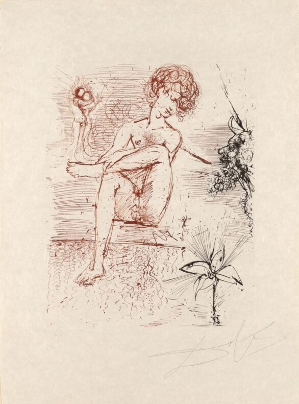 Salvador Dalí etching & aquatint Narcissus