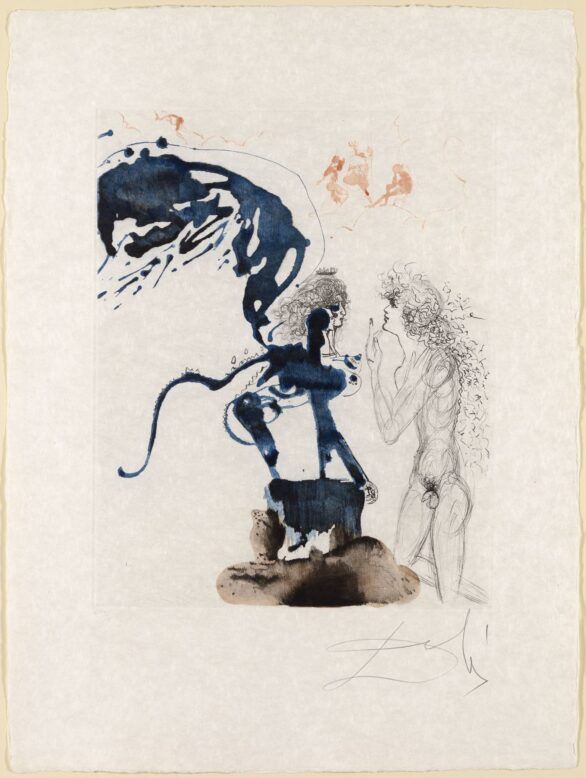 Salvador Dalí etching & aquatint Oedipus and Sphinx