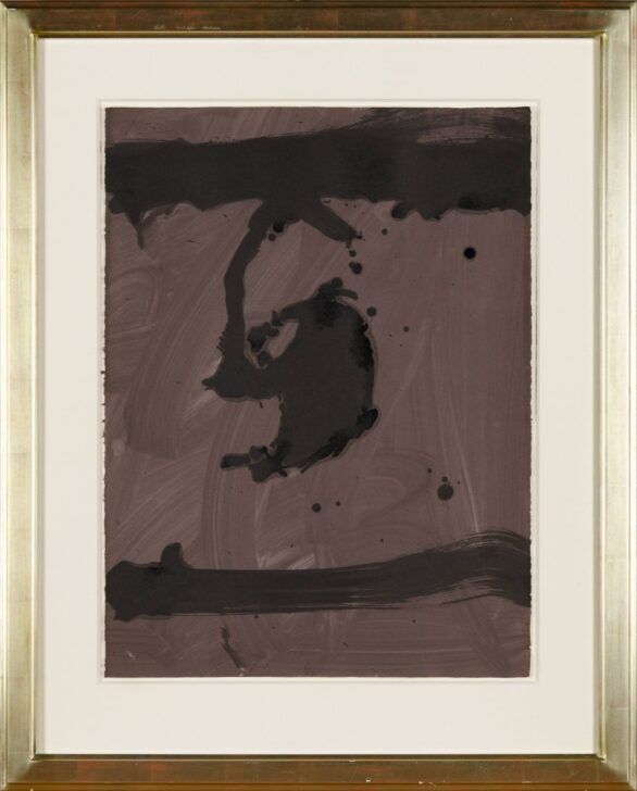 Robert Motherwell monoprint Untitled P75-3349 Framed