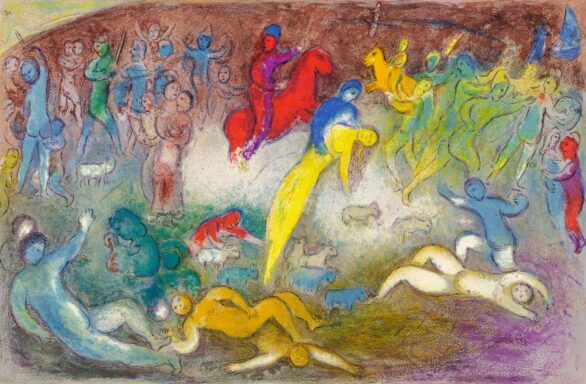 Marc Chagall lithograph Enlévement de Chloé