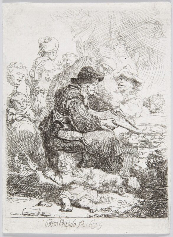 Rembrandt Van Rijn etching The Pancake Woman