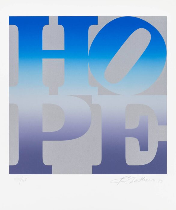 Robert Indiana Print Four Seasons of Hope: Winter (Silver)