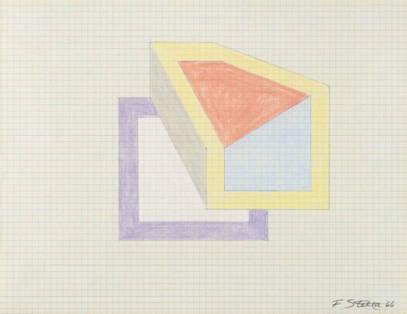 Frank Stella drawing on graph paper
