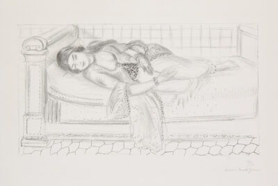 Henri Matisse original Lithograph Orientale sur lit de repos, sol de carreaux rouges