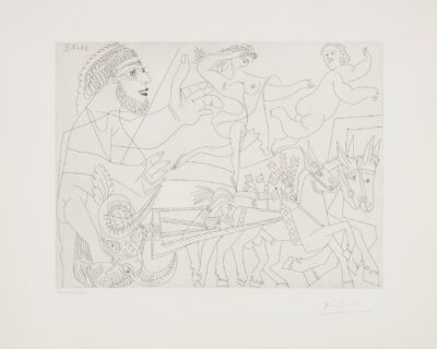 Pablo Picasso etching El Arrastre, avec Écuyère et Putto from 347 Series