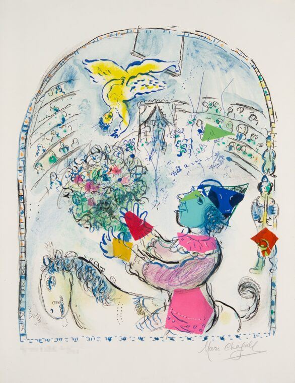 Marc Chagall lithograph Le cirque à l’ange