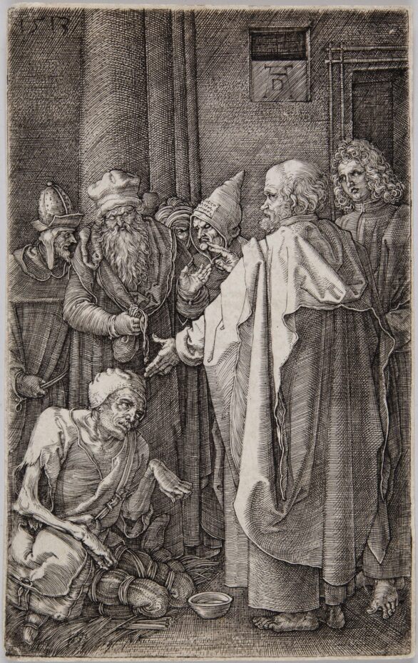 Albrecht Dürer engraving St. Peter and St. John Healing the Cripple