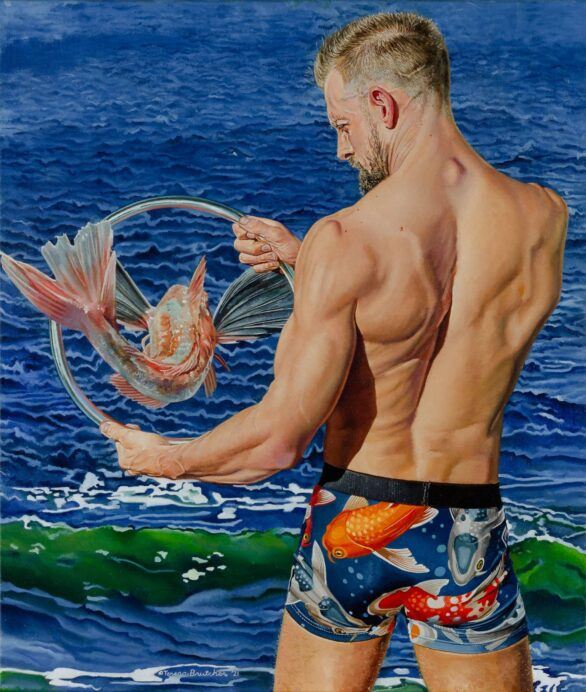 Teresa Brutcher oil painting Poseidon, The Fish Trainer II