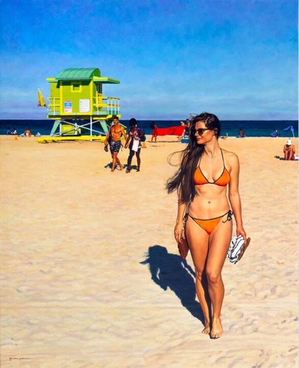 Fidel Molina oil painting Vacaciones en South Beach