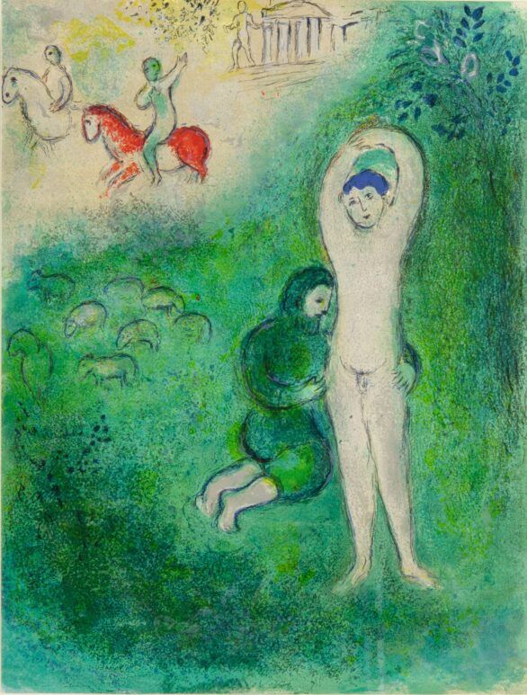 Marc Chagall lithograph Daphnis and Gnathon