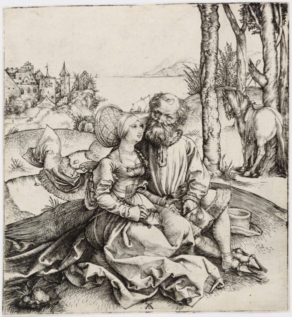 Albrecht Dürer engraving The Ill-Assorted Couple (or “The Promise of Love”)