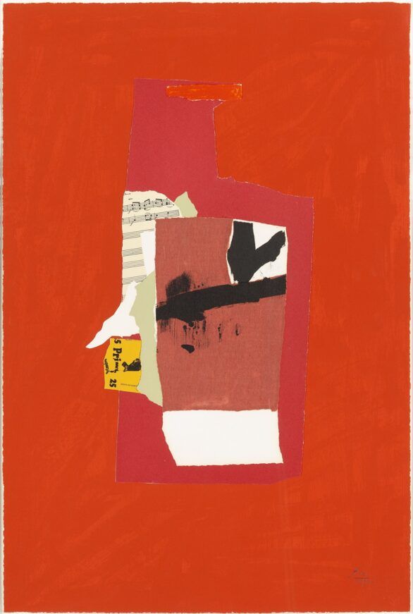 Robert Motherwell lithograph, screenprint, & collage Redness of Red