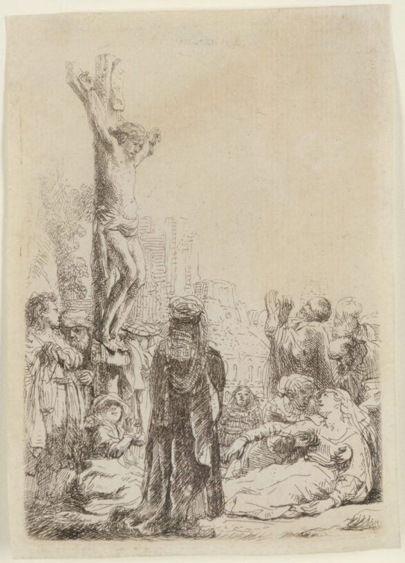 Rembrandt Van Rijn etching The Crucifixion: Small Plate