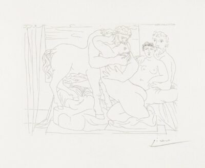 Pablo Picasso etching Le Repose du sculpteur devant un centaure et une femme