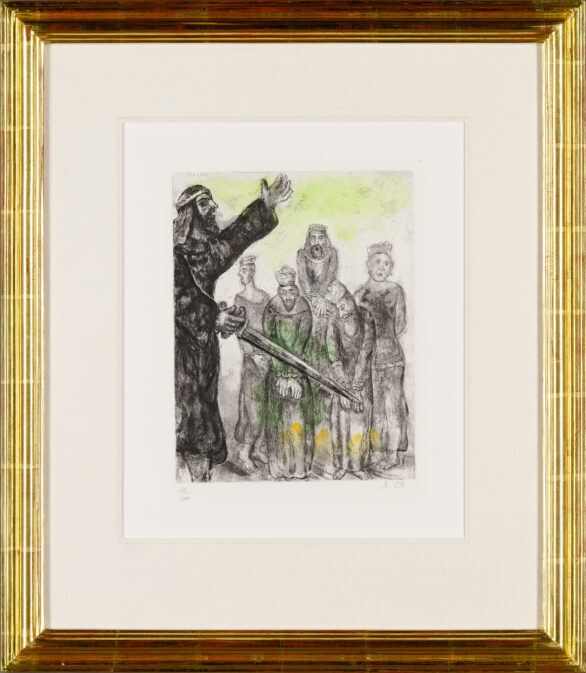 Marc Chagall etching "Joshua and the Vanquished Kings" Framed