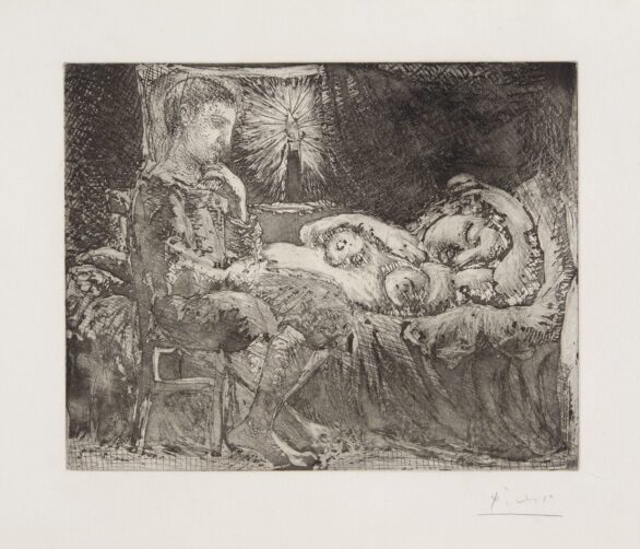 Pablo Picasso etching & aquatint Garçon et Dormeuse à la Chandelle