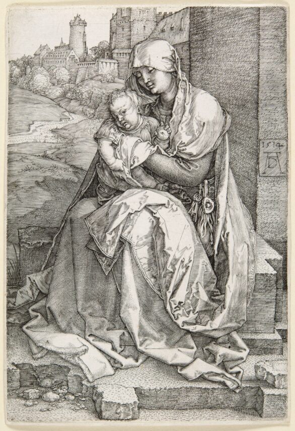 Albrecht Dürer engraving: Madonna by the Wall