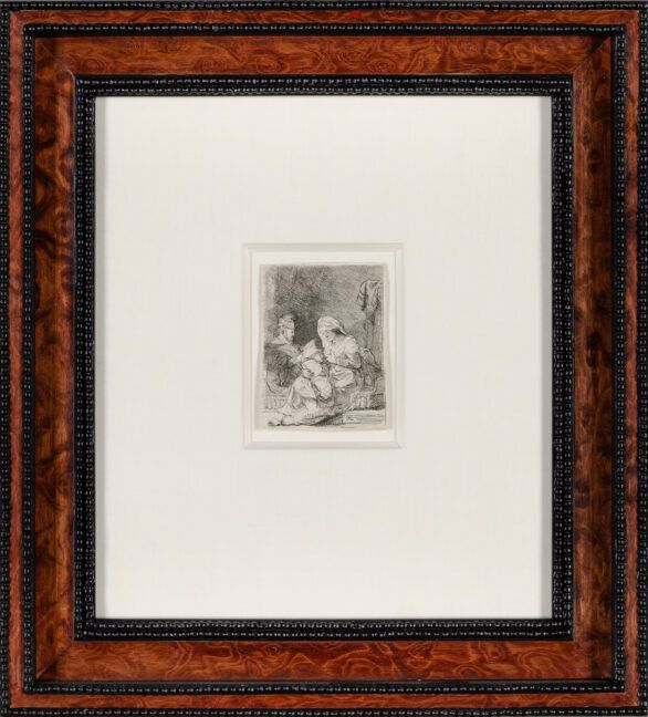Rembrandt Van Rijn etching "The Holy Family" Framed
