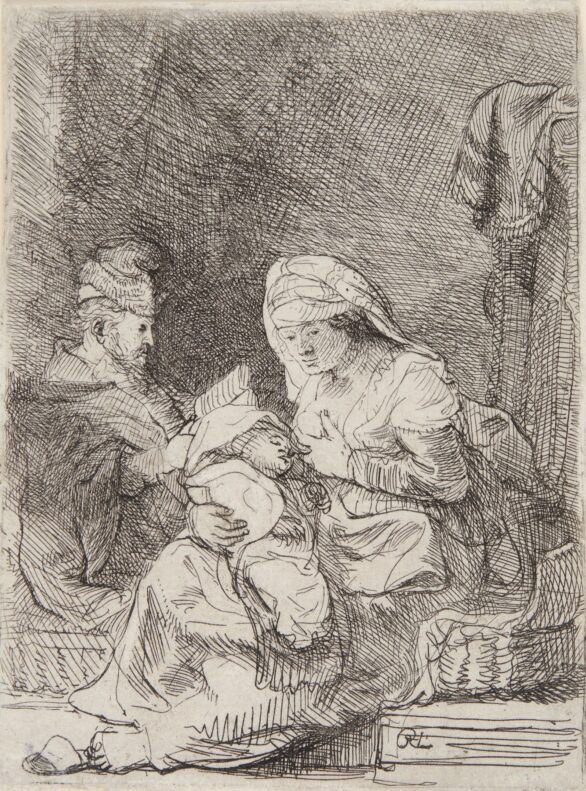 Rembrandt etching: The Holy Family