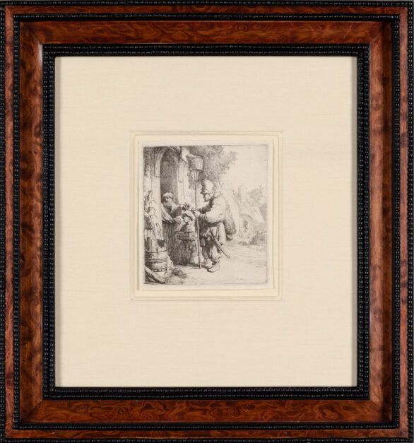 Rembrandt Van Rijn etching "The Rat Catcher (The rat-poison peddler)" Framed