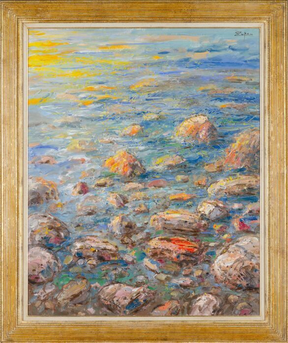 Bruno Zupan painting Sea Stones Framed