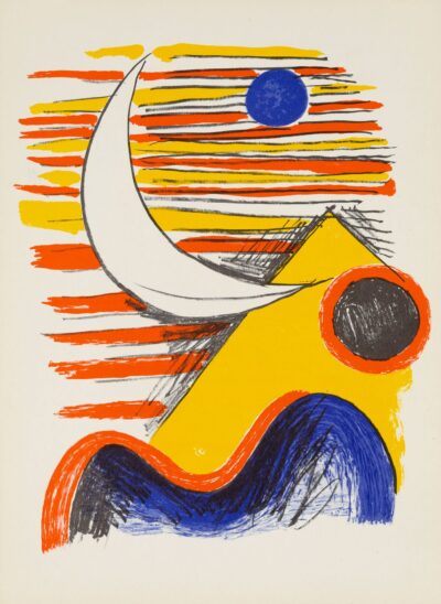Alexander Calder lithograph: La Lune et la Montagne Jaune