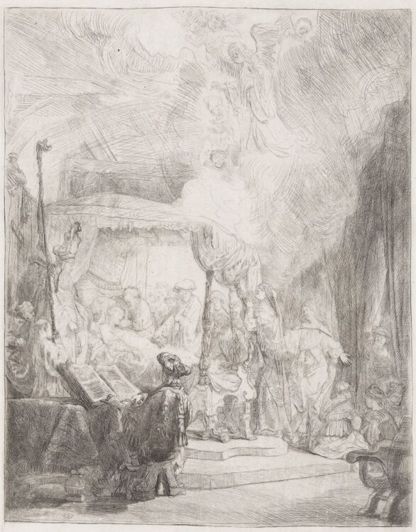 Rembrandt Etching: The Death of the Virgin