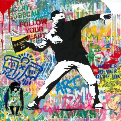 Mr. Brainwash Painting Banksy Thrower