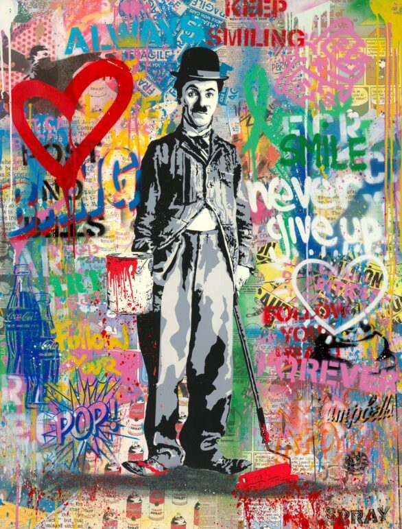Mr. Brainwash Painting Chaplin