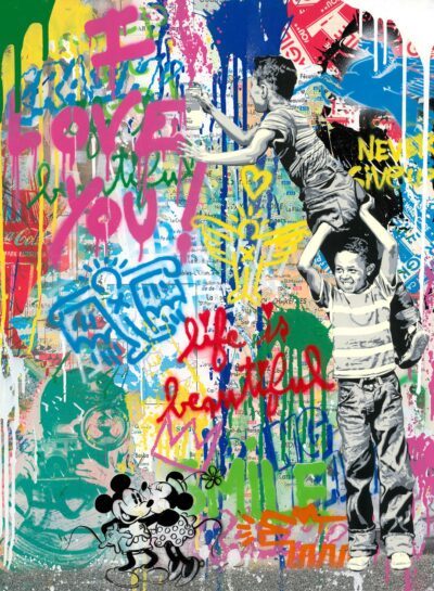 Mr. Brainwash Painting Never, Never Give Up!