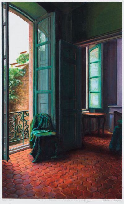 Kathleen Marshall painting Green Chair, rue de la Croix