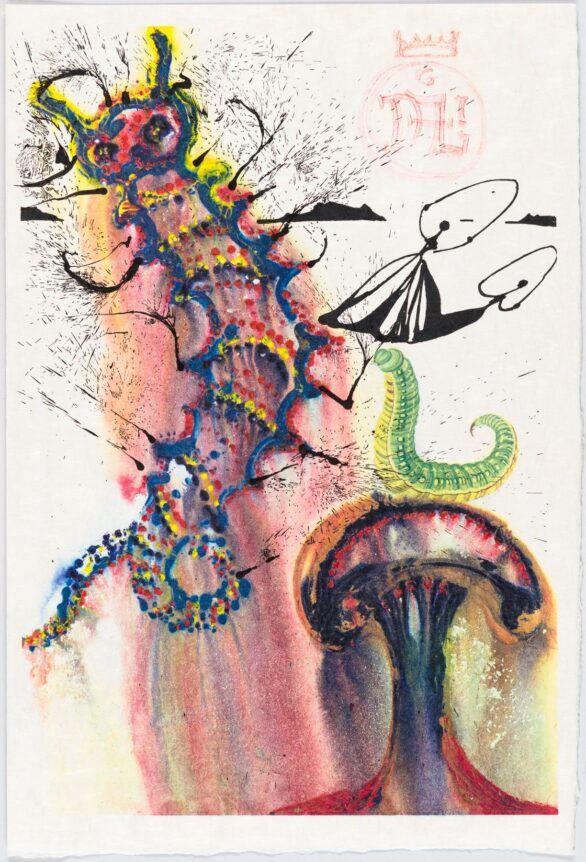 Salvador Dalí Heliogravure Advice from a Caterpillar