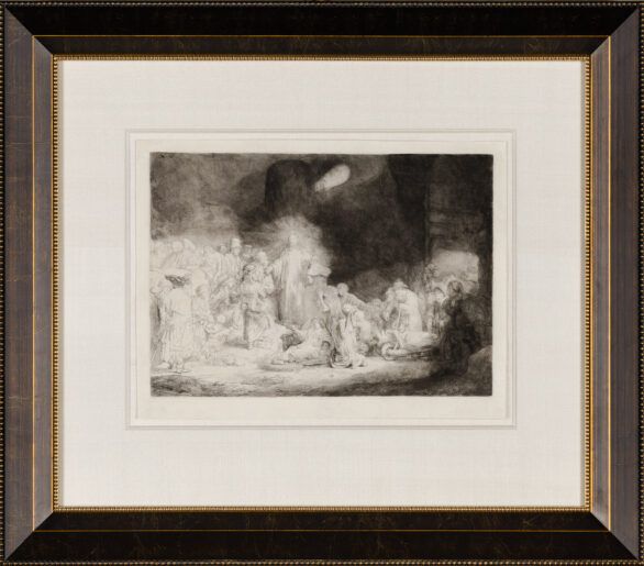 Rembrandt Van Rijn Etching, Drypoint & Burin "Christ Healing the Sick (“The Hundred Guilder Print”) Framed