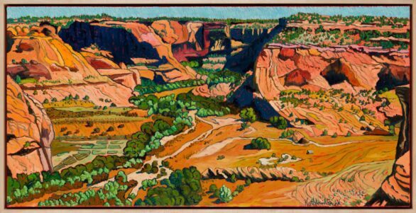 Kathleen Frank Oil Painting: Trails Through Canyon de Chelly, Framed