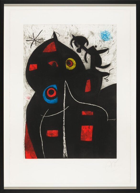Joan Miró etching: Pantagruel, Framed