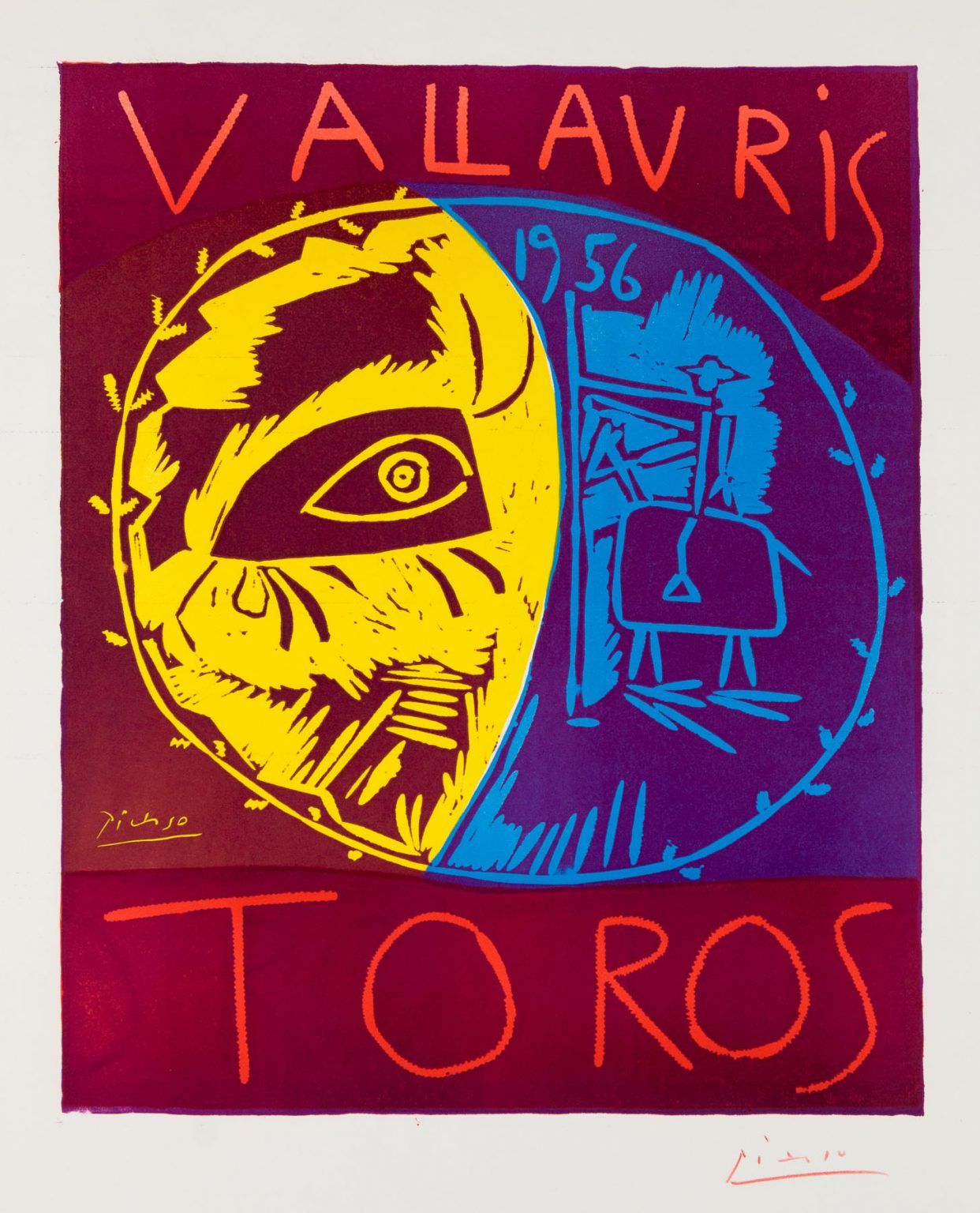 Pablo Picasso Linocut Vallauris 1956 Toros Christopher Clark Fine Art